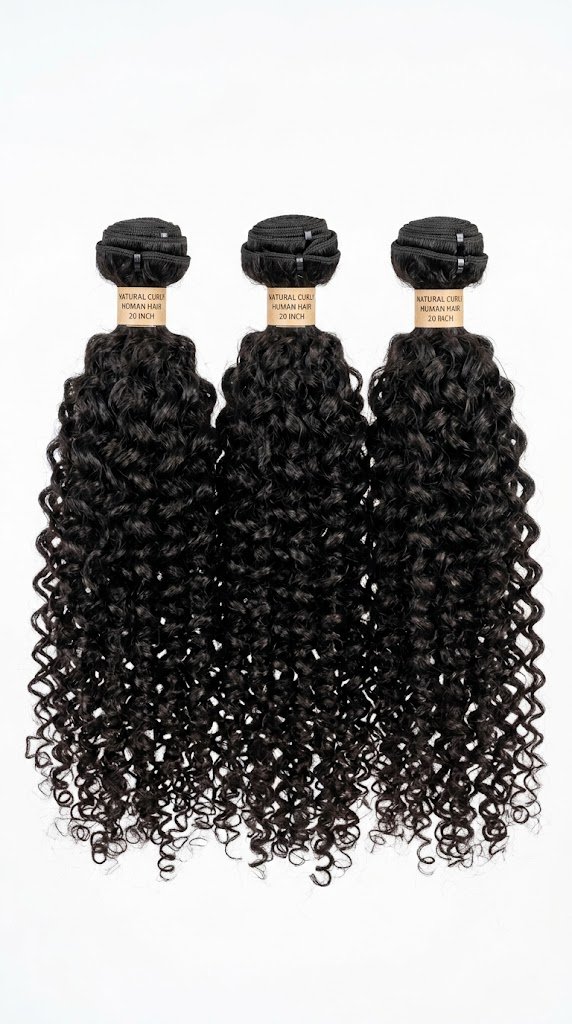 Natural Curly Sew-In Human Hair Extensions