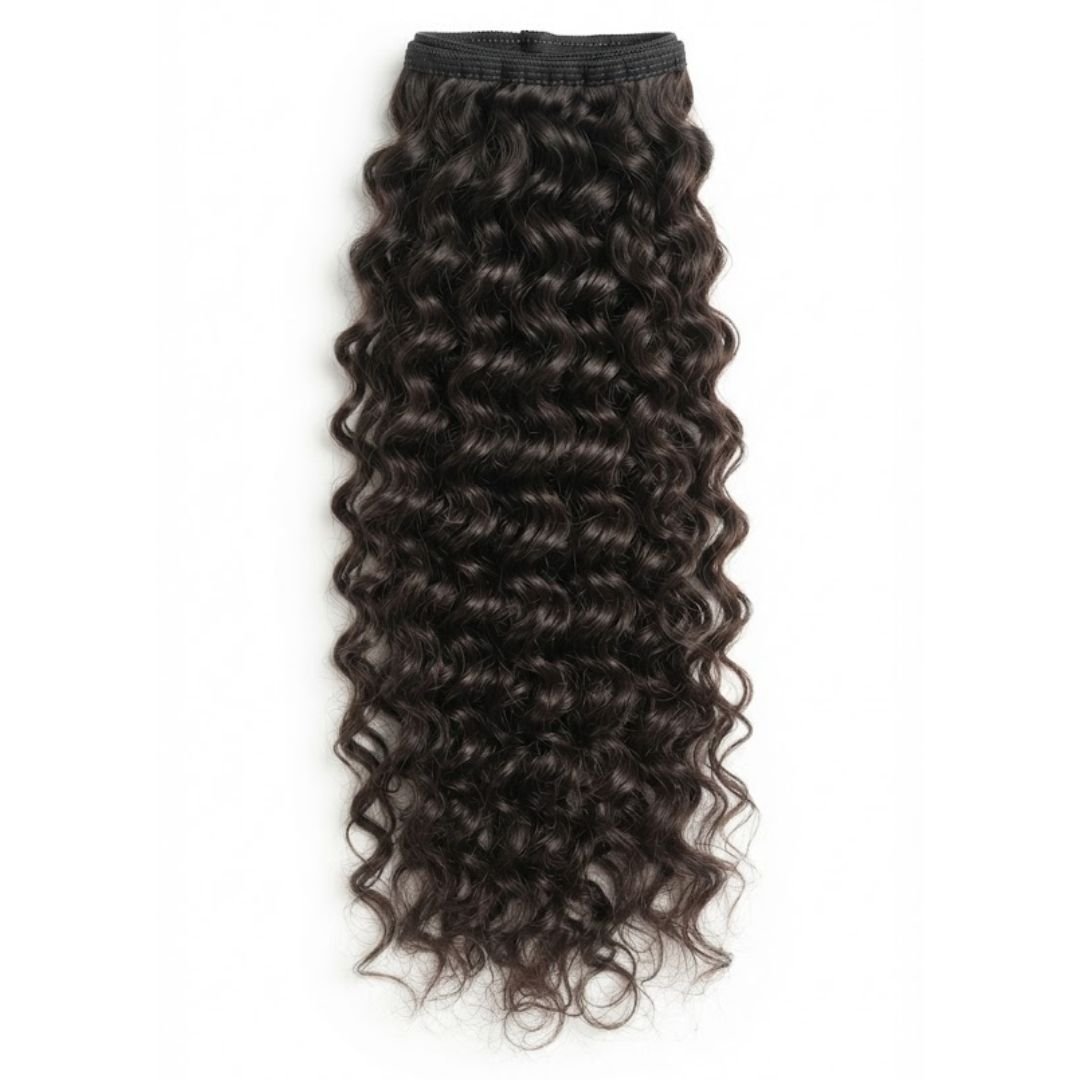 Raw Unprocessed Natural Curly Human Hair Weft Extensions